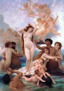 Aphrodite, accompanied by her nymphs.